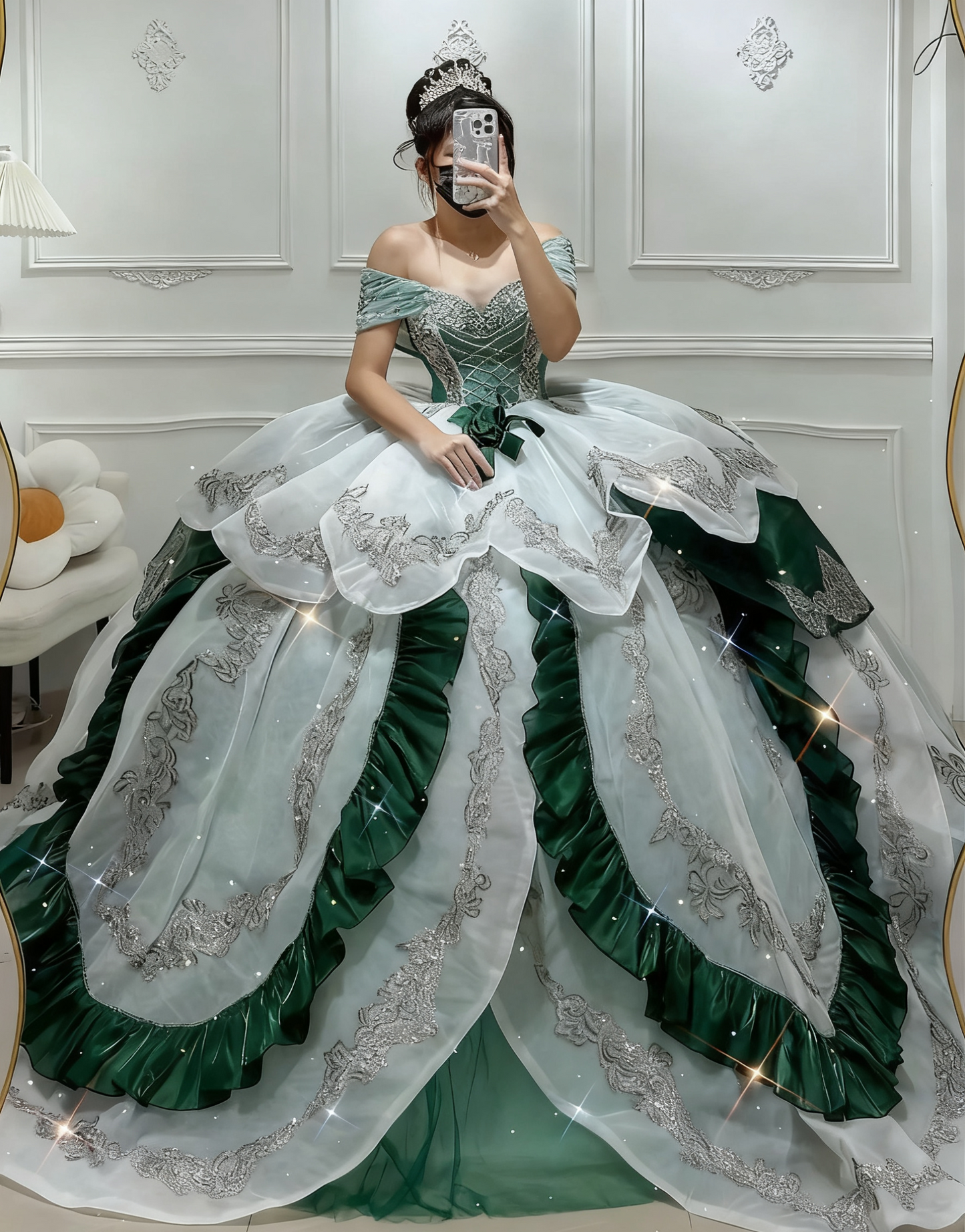 girlhomeshops-sweet 16 princesse Robe de princesse verte gh6183