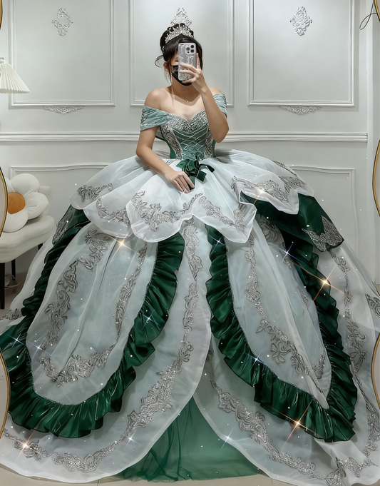 girlhomeshops-sweet 16 princesse Robe de princesse verte gh6183
