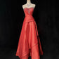 Red Gorgeous Vintage Shiny Elegant Delicate Rhinestone Beaded Satin Floor Length Fairy Ball Gown Evening Gown Party Gown Prom Gown Red Waltz gh3854
