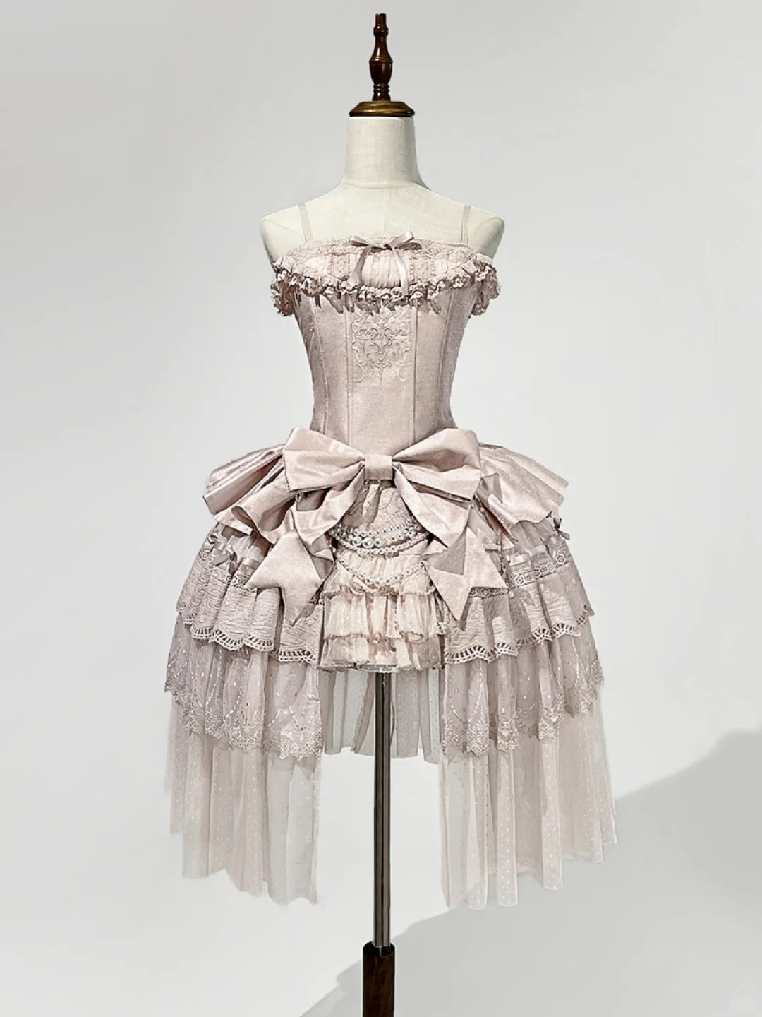 Girlhomeshops - Robe de soirée courte en satin rose, style princesse, tenue de soirée, d'anniversaire, gh5348