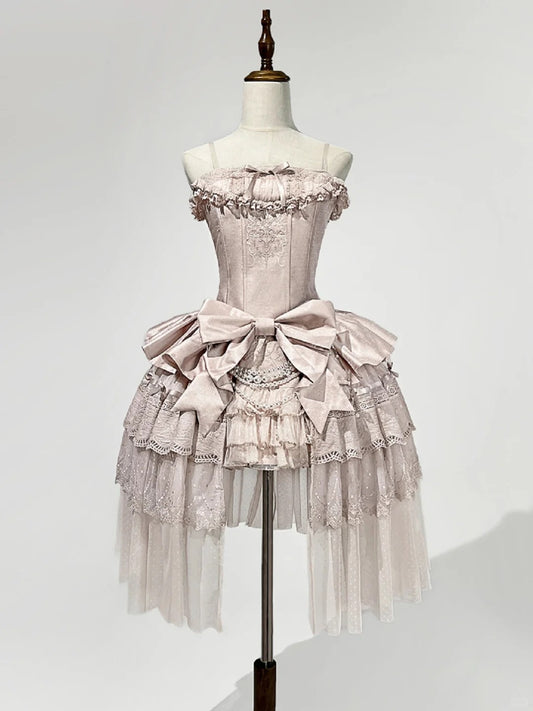 Girlhomeshops - Robe de soirée courte en satin rose, style princesse, tenue de soirée, d'anniversaire, gh5348