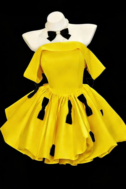 New stylish short satin back-to-school dress/birthday dress gh6833