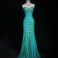 Green Gorgeous Shiny Elegant Long Tulle Mermaid Slim Fit Sequin Ball Gown Evening Gown Party Dress Prom Gown gh3848