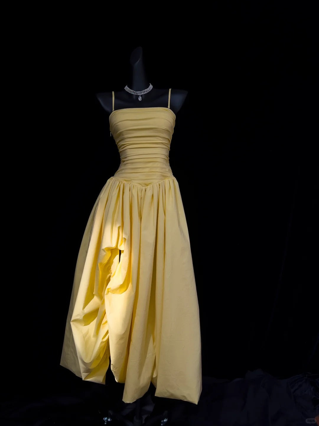 girlhomeshops--Yellow sweet long tulle prom dress gh5577