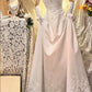 Robe de soirée longue en satin blanc et jaune, robe de mariée, décoration de perles exquise gh4509
