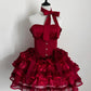 Girlhomeshops-Red Princess Lace Fashion Short Tulle Homecoming Dress Birthday Party Dress gh5415
