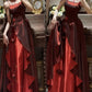 Burgundy Exquisite Beaded Long Floral Satin Tulle Ball Gown Evening Gown Graduation Gown gh4255
