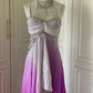 Pink Purple Gradient Fashion Elegant Retro Rhinestone Long Chiffon Ball Gown Evening Dress gh4339