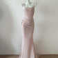 Robe de soirée longue rose élégante et brillante style sirène gh4475