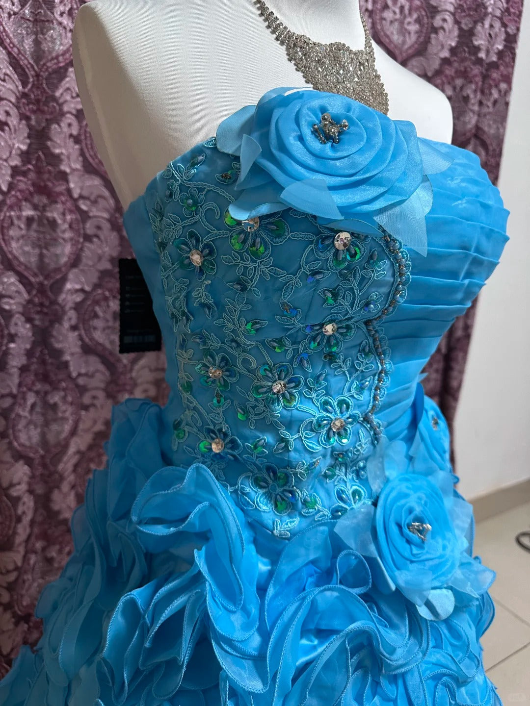 Green/Blue Beaded Princess Tulle Short Homecoming Ball Gown gh4642