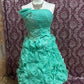 Green/Blue Beaded Princess Tulle Short Homecoming Ball Gown gh4642