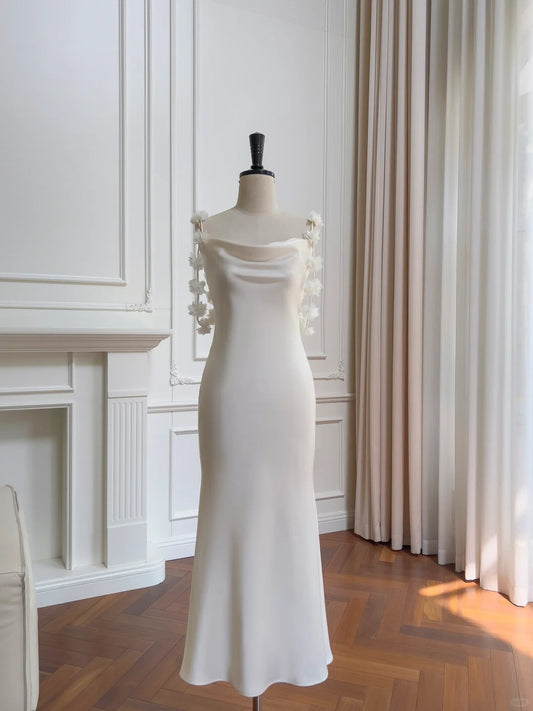 girlhomeshops--White fantasy mid-length satin prom dress gh5582