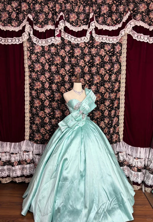 Robe de soirée longue en satin et strass bleus, robe de bal, robe de remise de diplôme, robe de cérémonie pour adulte, gh4766