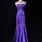 Purple Gorgeous Vintage God Shining Elegant Exquisite Rhinestone Beaded Satin Long Floor Length Slim Fairy Ball Gown Evening Dress Party Dress Prom Dress gh3853
