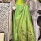Green exquisite beaded vintage fashion floral long satin tulle ball gown evening dress gh4433