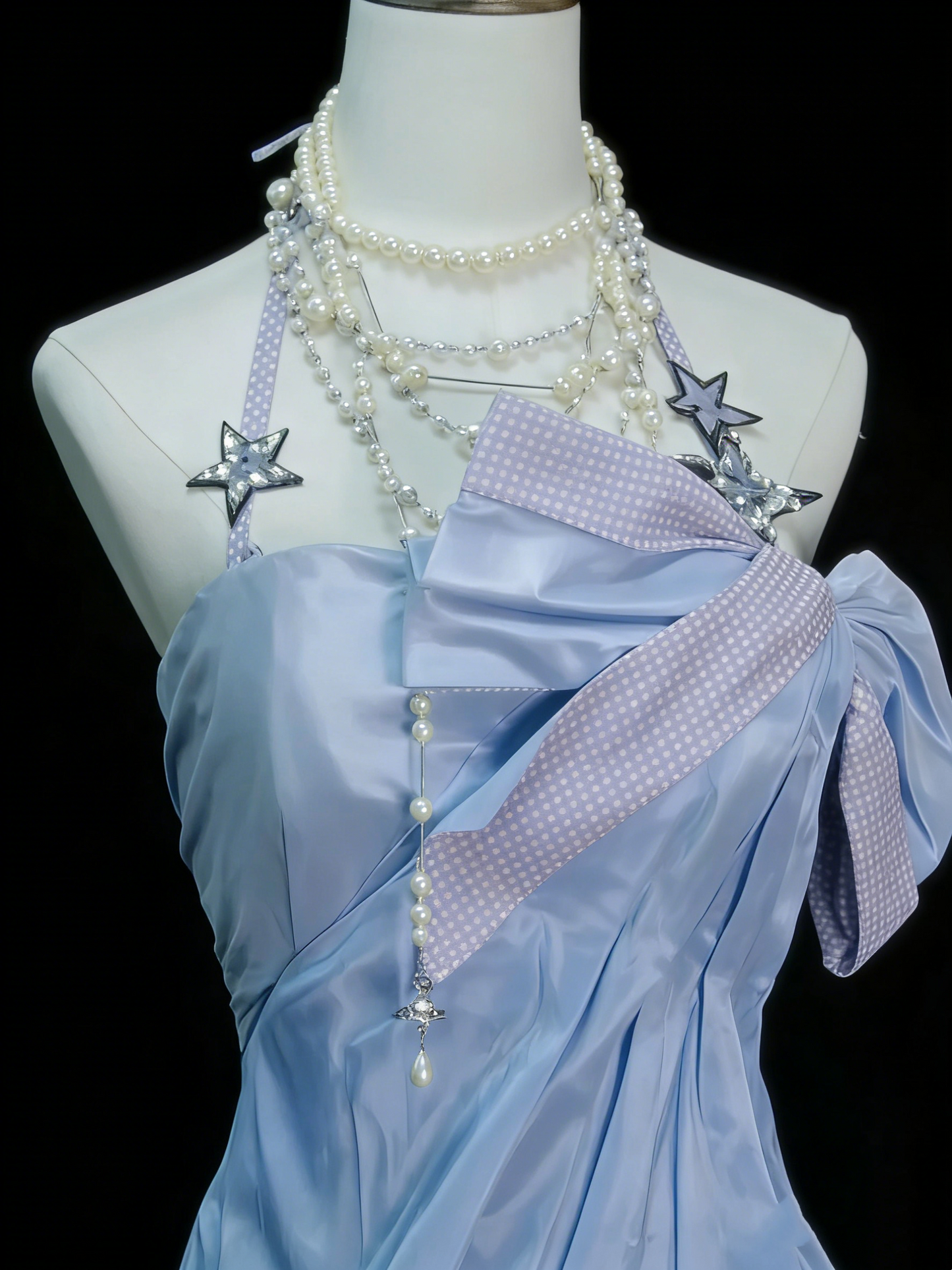 Starlight Dream Style Blue-Black Contrast Court Ballgown - Starry Sky Theme Party & Cosplay Dress gh6564