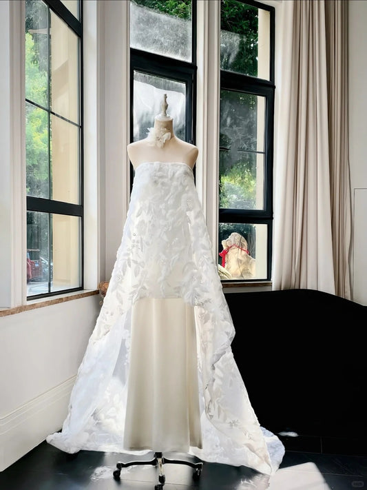 Girlhomeshops - Robe de bal de mariage élégante et longue en dentelle blanche exquise gh5446