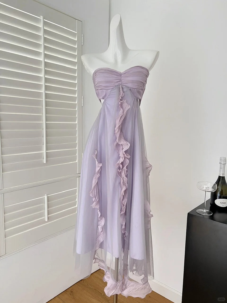 Robe de soirée courte/longue de fée violette, robe de soirée, robe d'anniversaire gh4562