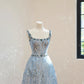 Light blue gorgeous exquisite beaded shiny niche short homecoming dress birthday cocktail party dress gh4307