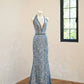 Girlhomeshops-Blue fashion V-neck long sequined Prom dress evening dress gh5069