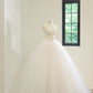 Girlhomeshops-White Fashion Long Tulle Prom Dress Evening Gown Wedding Dress gh5059