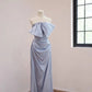 Girlhomeshops-Blue fashion long satin Prom dress evening dress gh5070