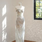 Girlhomeshops-Silver luxury gorgeous crystal sequins shiny long Prom dress evening dress gh5066