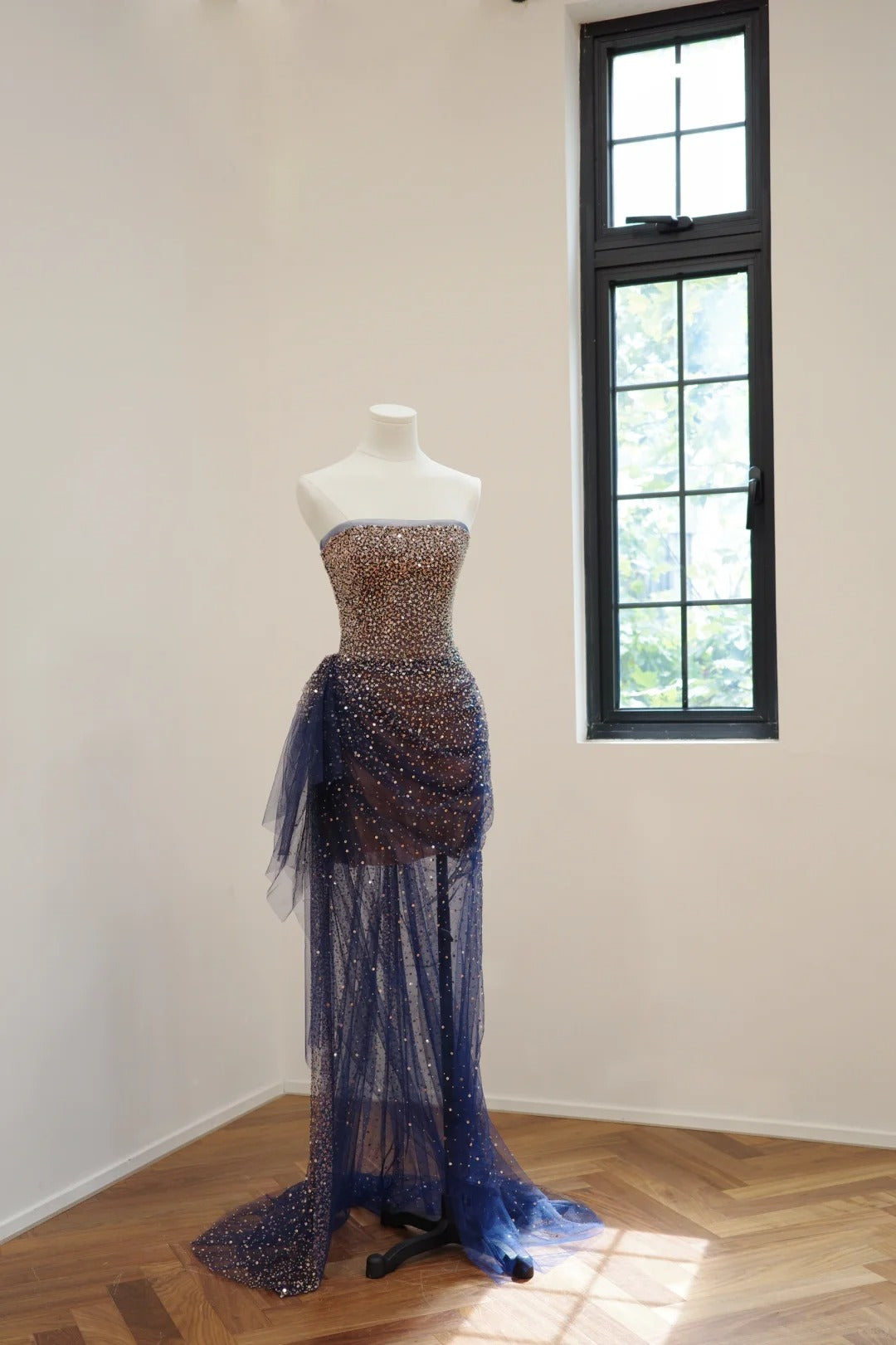 Girlhomeshops-Gold Dark Blue Shiny Short Sequin Homecoming Dress Prom Dress Evening Dress Party Dress gh5053