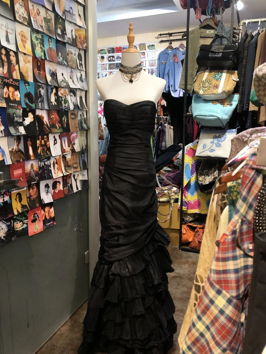 Black Fashion Vintage Elegant Straps Long Pleated Layered Satin Prom Dress Evening Dress Birthday Party Dress Graduation Dress gh4153