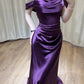 Purple Beautiful Elegant Satin Long Slim Floor Length Ball Gown Evening Dress Prom Dress gh4203