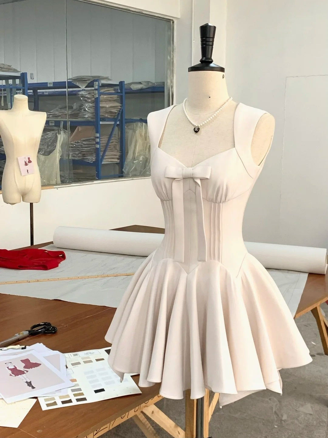 girlhomeshops-White simple homecoming dress satin gh5740