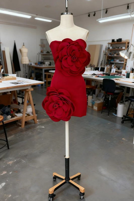 girlhomeshops-Burgundy Short Formal Birthday Dress gh6167