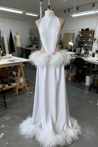 girlhomeshops-Sexy Long Fur Dress gh6162