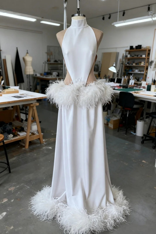 girlhomeshops-Sexy Long Fur Dress gh6162