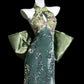 Green Elegant Exquisite Beaded Sequined Long Satin Mermaid Cheongsam Ball Gown Evening Gown Wedding Gown Party Dress gh4132
