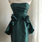 Green floral homecoming dress short satin prom dress evening dress graduation dress gh4494