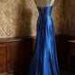 girlhomeshops-Sleeveless Royal Blue Satin Mermaid Dress, Retro Elegant Slim - fitting Floor - length Evening Gown  gh5828