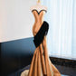 Gold Beaded Long Floor Length Satin Ball Gown Evening Gown Graduation Gown gh4554