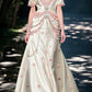 Ivory White Pink Floral Long V Neck Fashion Elegant Ball Gown Evening Dress Party Dress gh4779