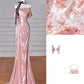 Pink Beautiful Elegant Satin Long Mermaid Slim Floor Length Ball Gown Evening Dress Prom Dress gh4204