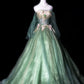 Robe de soirée longue en tulle vert délicat à fleurs, robe de bal, robe de remise de diplôme, robe de cérémonie pour adulte gh4251