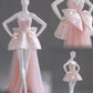 Girlhomeshops-Pink Exquisite Beading Fashion Short Satin Homecoming Dress Birthday Party Dress gh5413