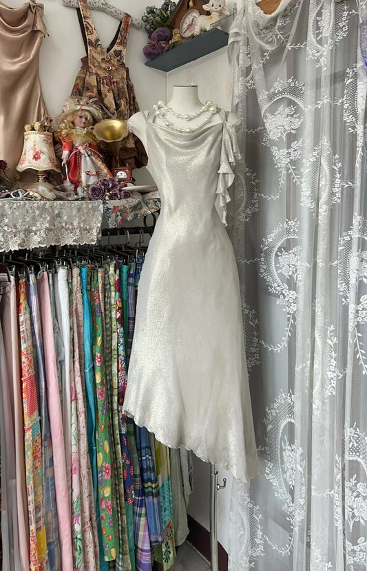 Girlhomeshops-Silver fashion simple elegant long Prom dress evening dress party dress gh5188