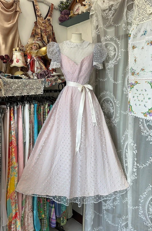 Girlhomeshops-Pink vintage long chiffon Prom Dress Homecoming dress birthday dress gh5230