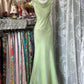 Girlhomeshops-Green simple elegant long satin birthday dress party dress gh5179