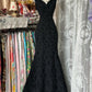 Girlhomeshops-Black floral long satin Prom dress evening dress birthday party dress gh5184