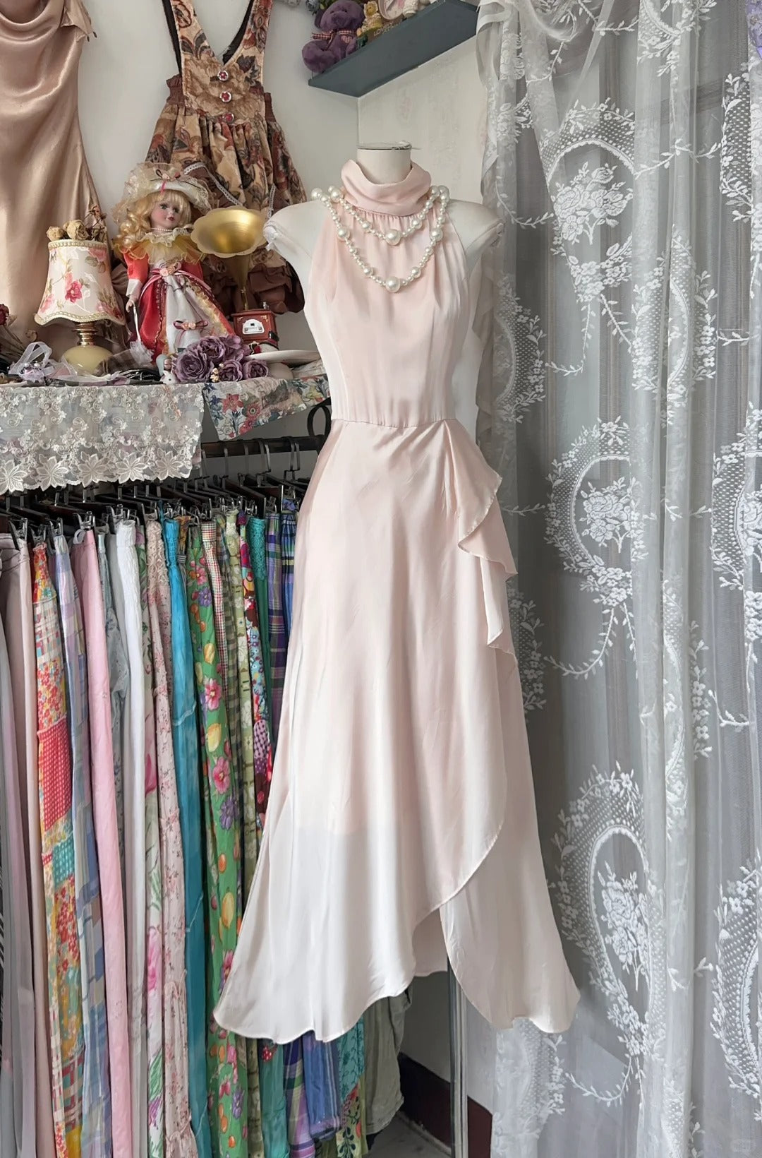 Girlhomeshops-Light pink long chiffon Prom dress evening dress birthday party dress gh5182