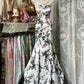 Girlhomeshops-Black floral elegant long satin A-line Prom dress evening dress party dress gh5171