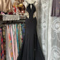 Black Mermaid Beautiful Long Satin Sexy Hollow Ball Gown Evening Dress Party Dress gh4395