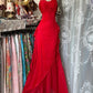 Girlhomeshops-Red vintage long chiffon Prom Dress homecoming dress birthday dress gh5229